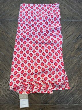 Levtex Muslin Baby Blanket with Pink and Orange Pattern